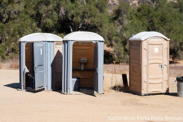 a clean row of portable restrooms for outdoor weddings or festivals in Hockessin, DE